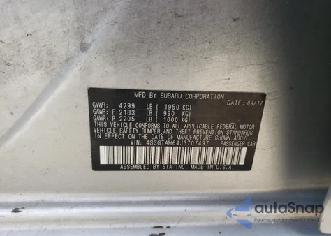 2018 Subaru Impreza Sport z USA, uszkodzony, nr VIN 4S3GTAM64J3707497